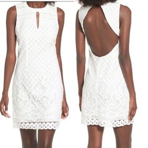 Minkpink White Halter Mini Dress | Open Back Summer Vacation Beach Wedding Bride